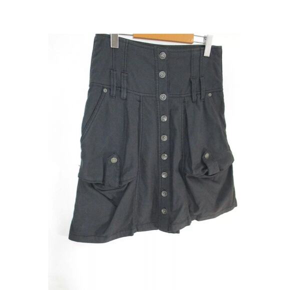 Signal Women's Skirt Size 38 Gray Button Front Pockets Lined Stretch A Line - Picture 5 of 7